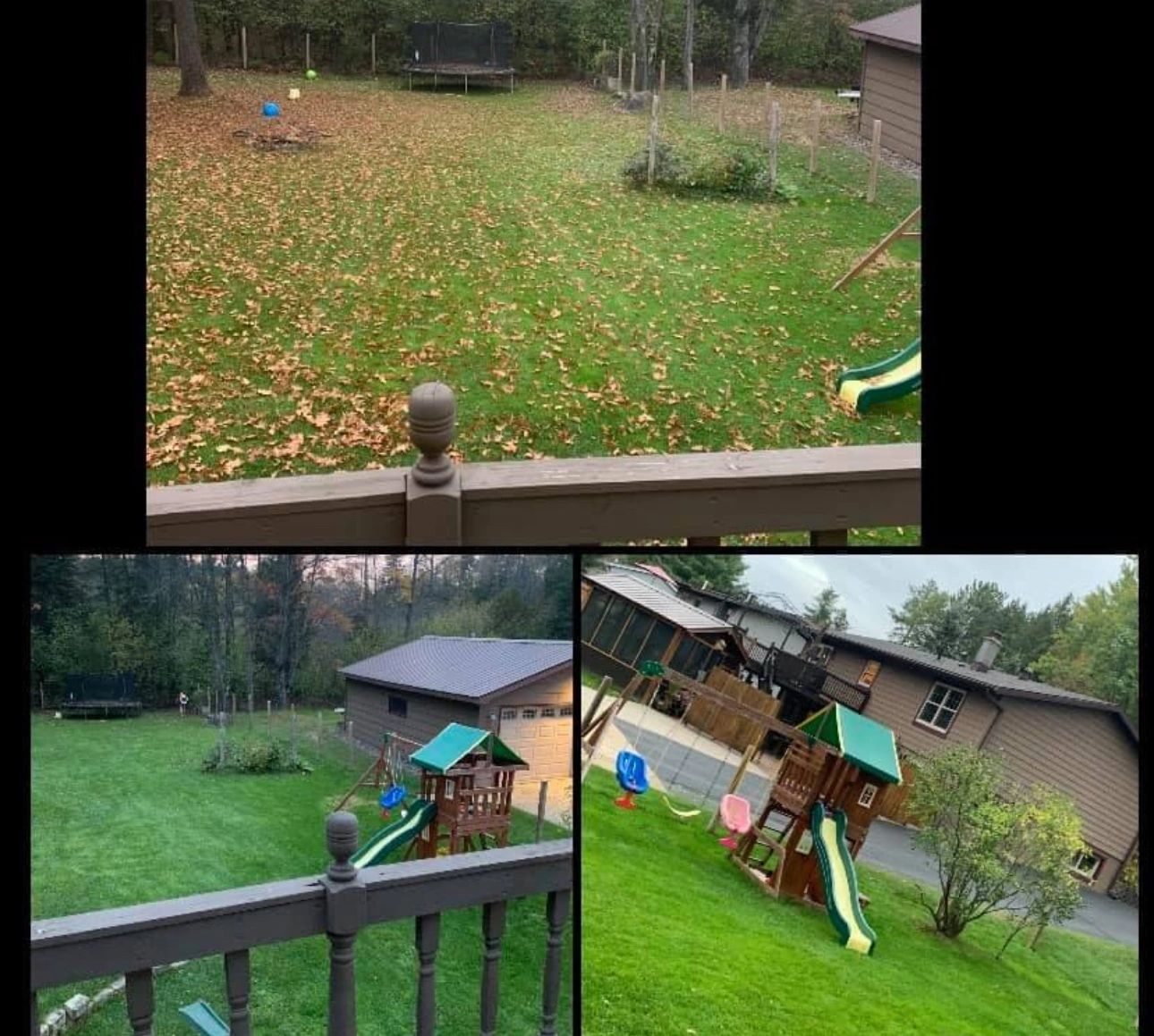 Backyard leaf clean-up before and after. Photo from the Property Management Solutions site.